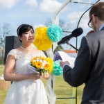 Brautpaar in Templin in Brandenburg bei freier Trauung Fokus auf Braut Fotografin Malag