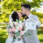 Hochzeitsportrait vom Brautpaar mit Hochzeitsdatum Fotografin Malag